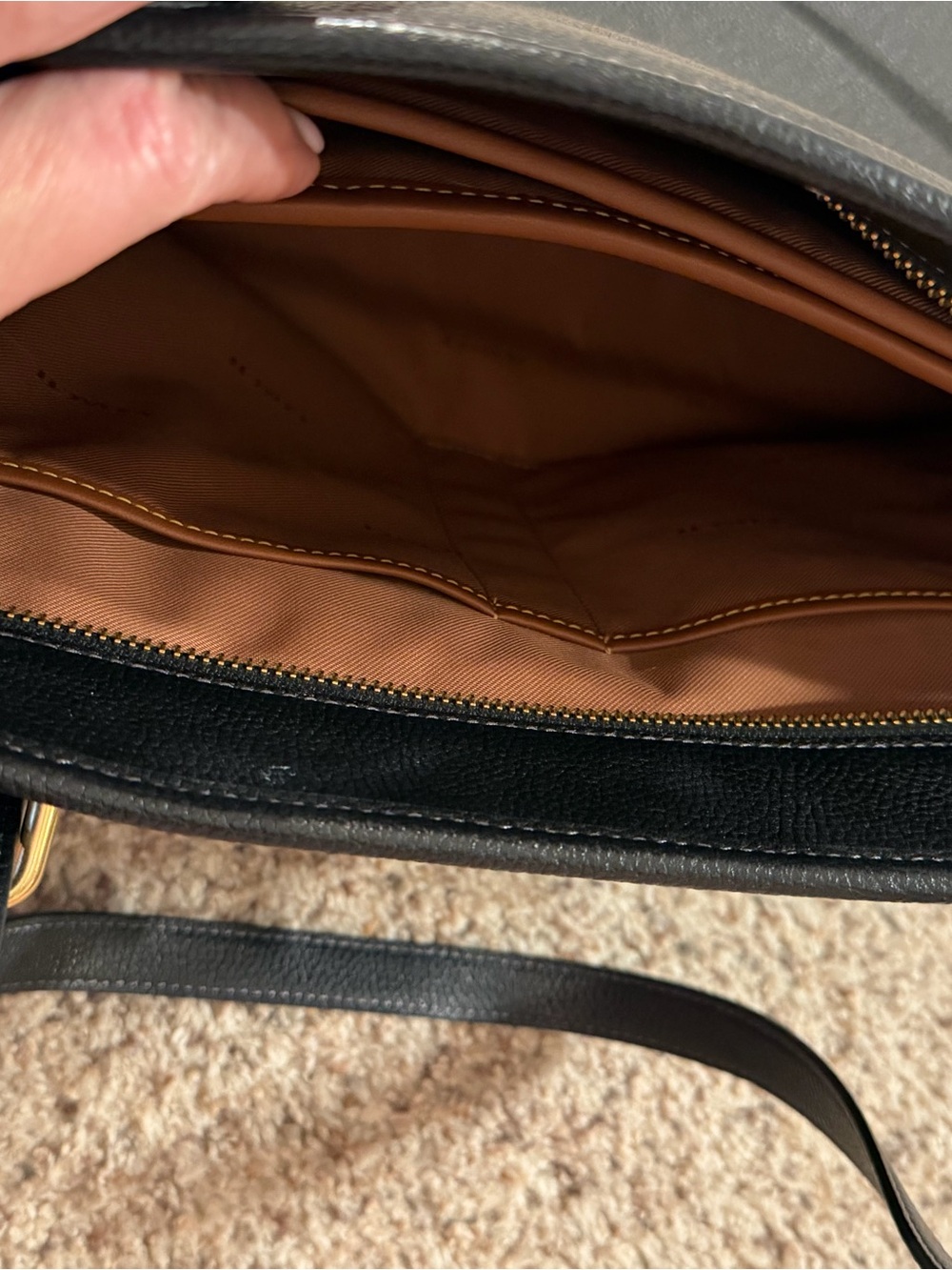 Coach Black Pebbled Leather Taylor Tote with Gold Hardware - Picture 9 of 14